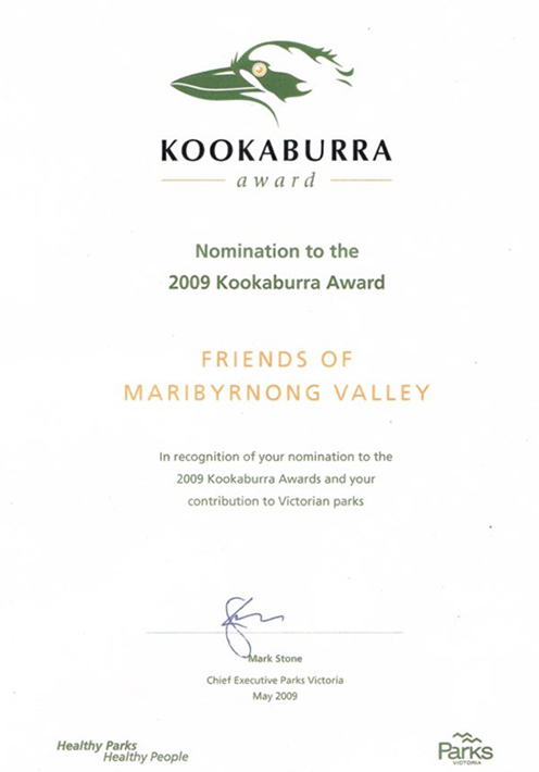 FMV Online - Awards - Kookaburra Award 2009