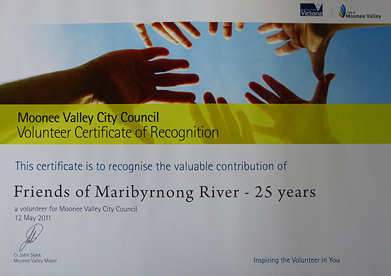 FMV Online - Awards - Volunteer Certificate of Recognition